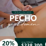 6 Ses. Depilación Laser Pecho y Abdomen